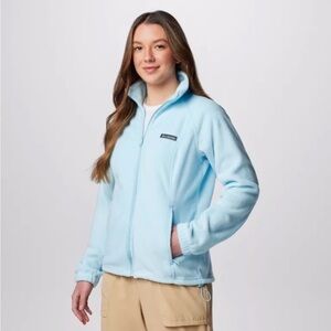 Columbia Full Zip Fleece Jacket Baby Blue Woman’s Size medium